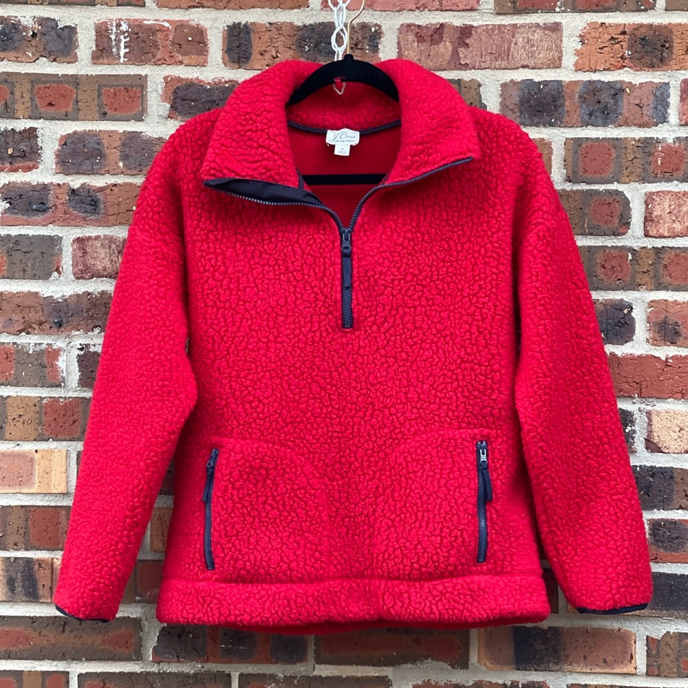 J. Crew Vintage Fleece size Small. Red.